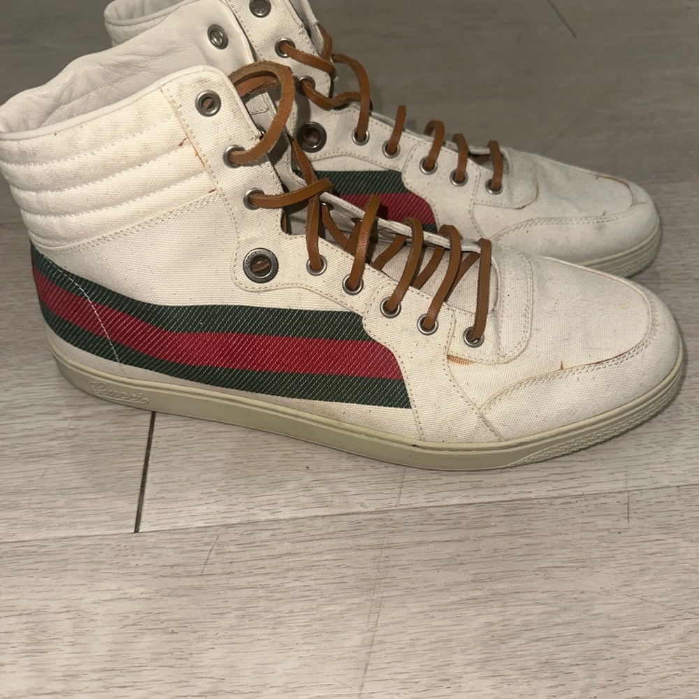 Gucci Men’s Canvas High-Top Sneakers - Picture 7 of 11